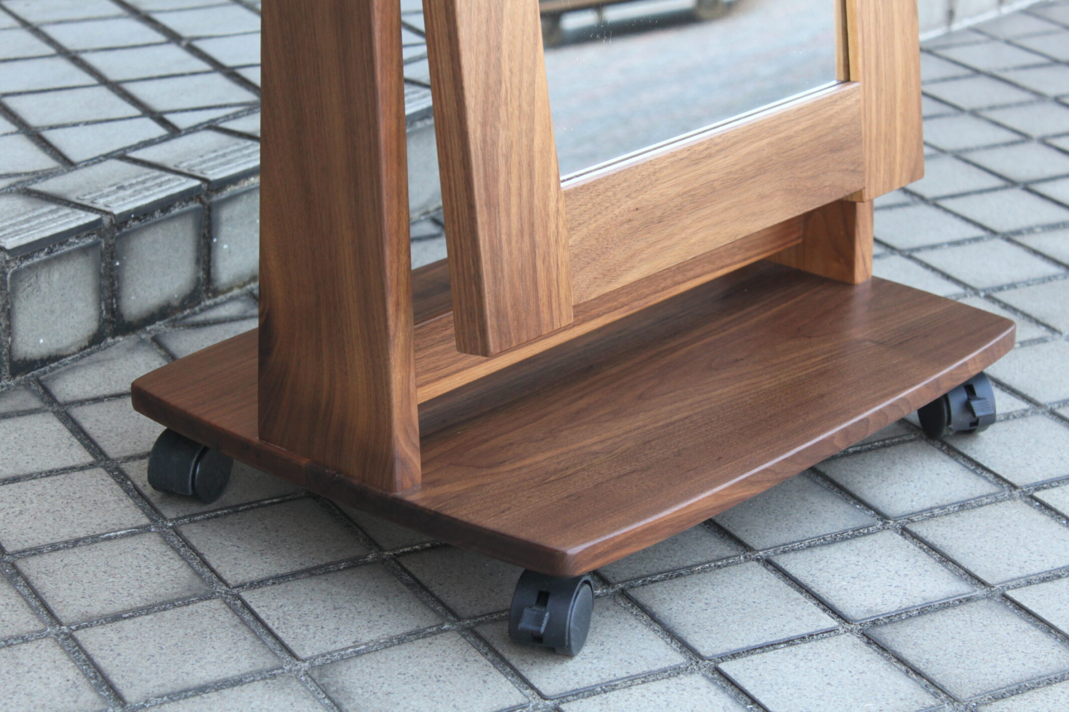 姿見 キャスター付き YAMAZEN キャスター付スタンドミラー 幅295×奥行380×高さ1570mm