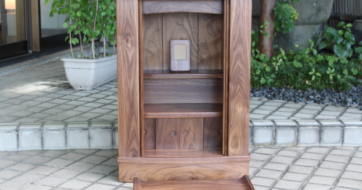 展示品　未使用　樺細工　ポット台　煎茶道具置き　蛇腹戸 593-IMG_3071-2-1200x630.jpg