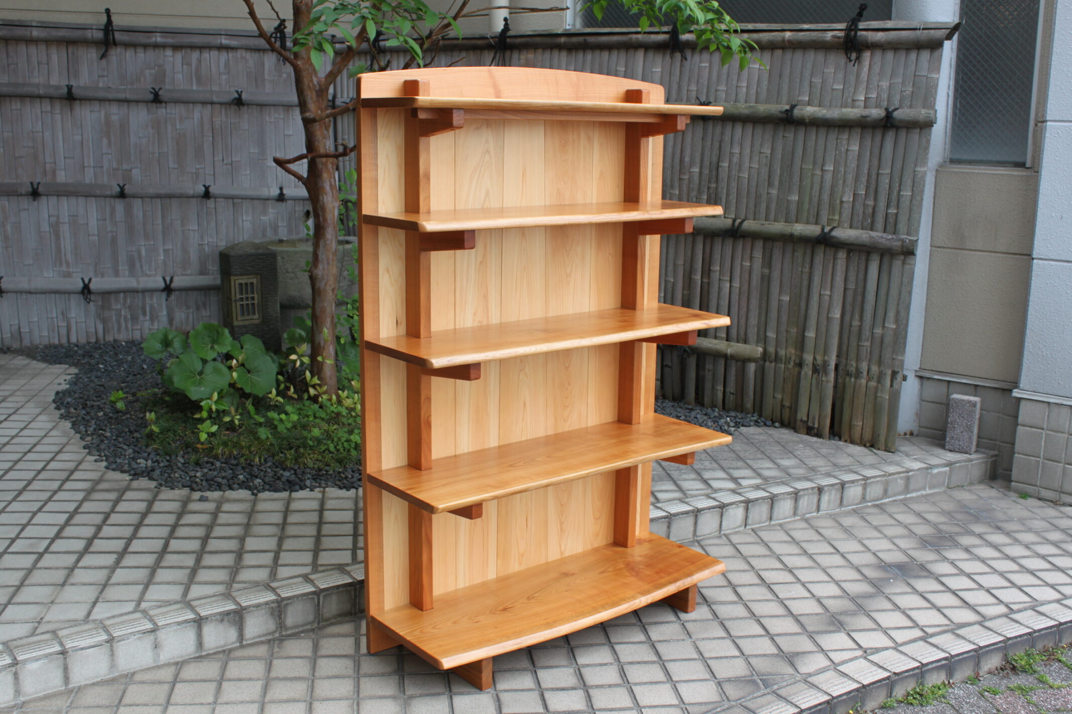 ハンドメイド　木工細工　可動飾り棚 ハンドメイド 木工細工 可動飾り棚