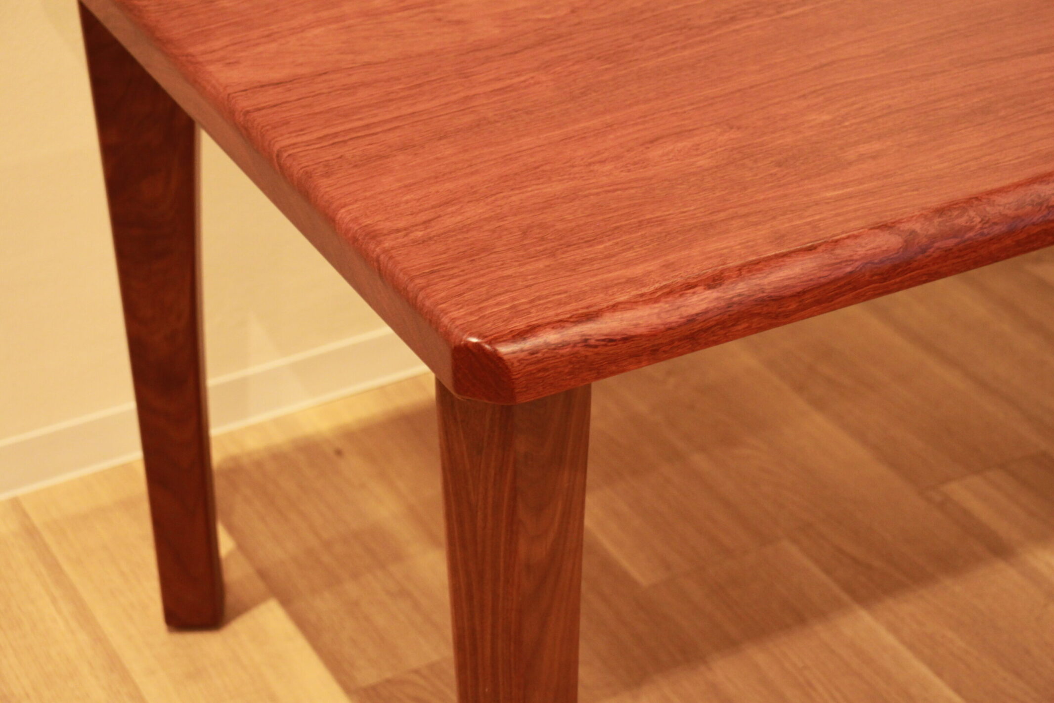 ブビンガ座卓お持ち込み ダイニングテーブルにリメイク | 制作事例