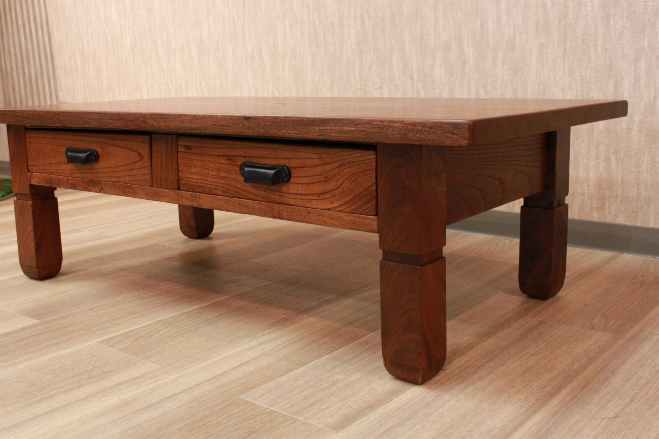 タモの両袖文机 《リペア済》