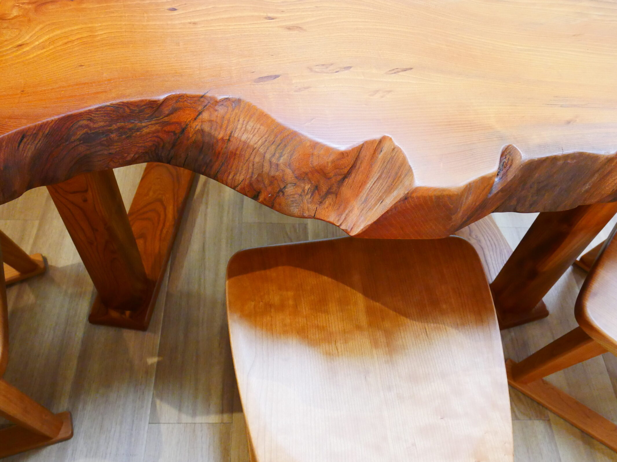 木製座卓 ダークブラウン (大阪伝統工芸手作り) 欅座卓リメイク | 制作事例 | 木工房ひのかわ | 創作家具・注文家具