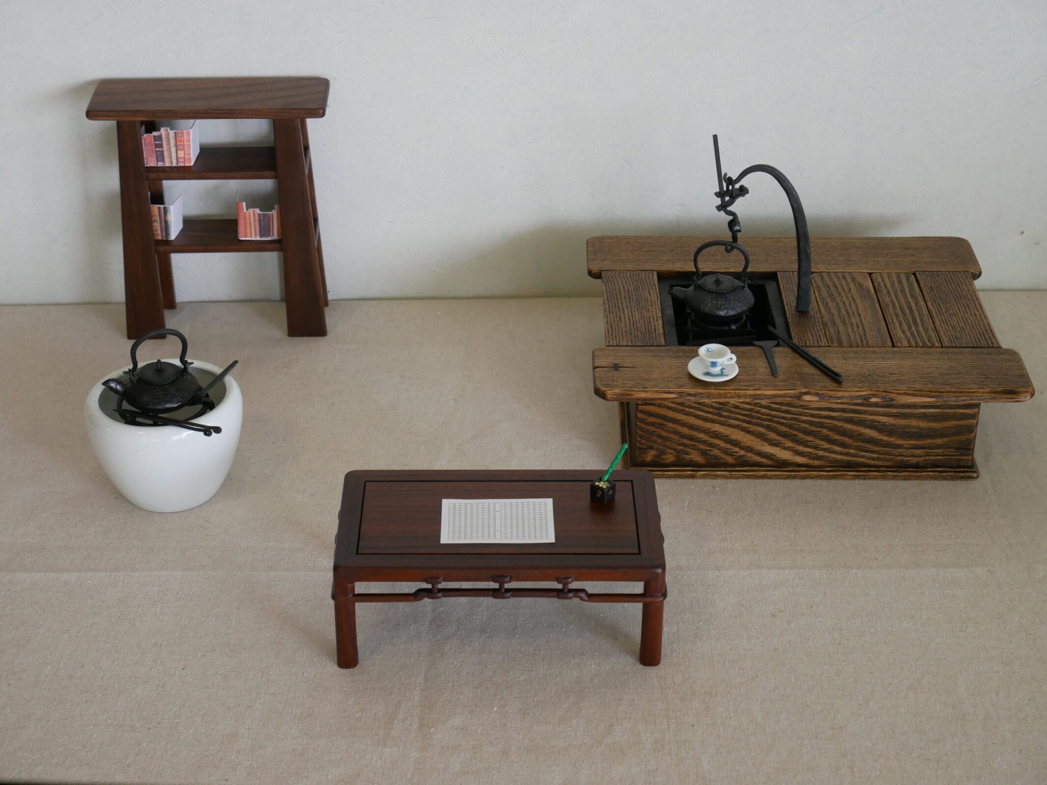夏目漱石の書斎ミニチュア | 制作事例 | 木工房ひのかわ | 創作家具